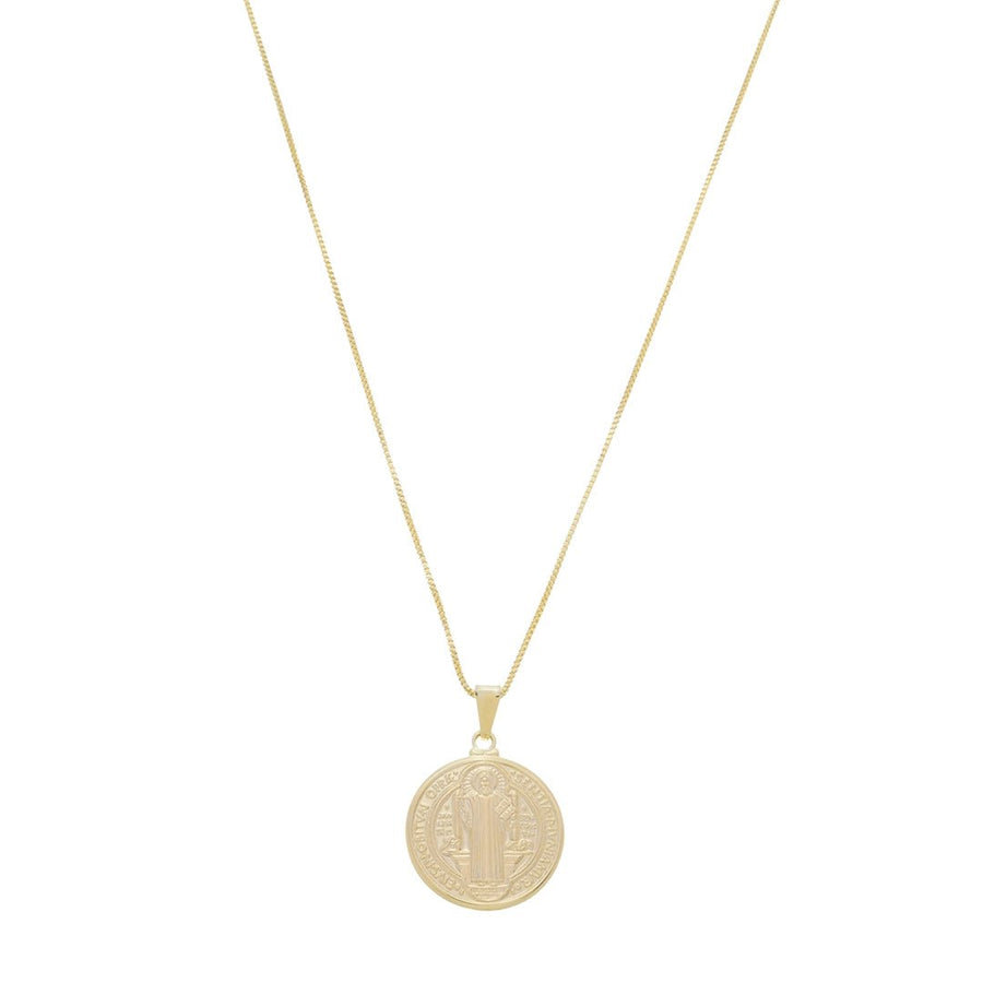Colar São Bento Medalha M Folheado a Ouro 18k - Piuka