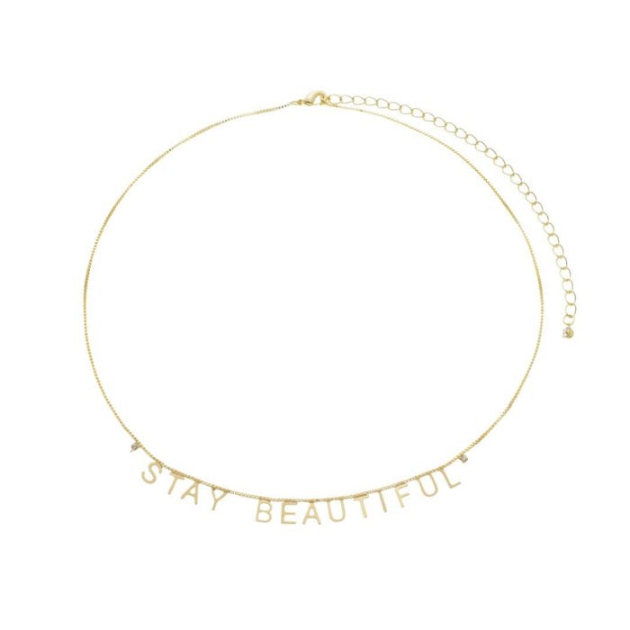 Colar Stay Beautiful Zircônia Folheado a Ouro 18k