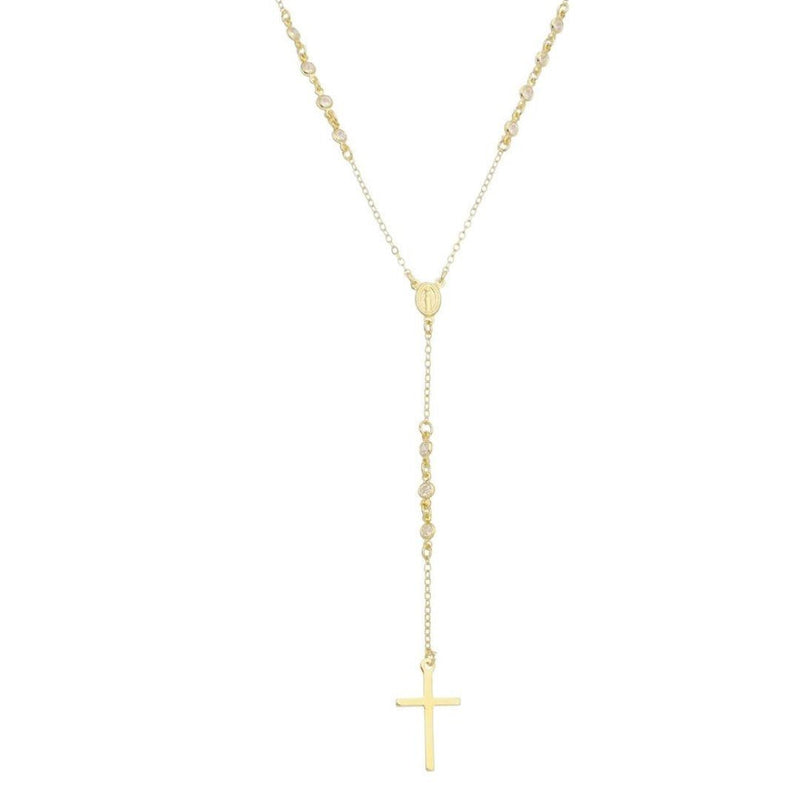 Colar Terço Celestial Zircônia Folheado a Ouro 18k - Piuka