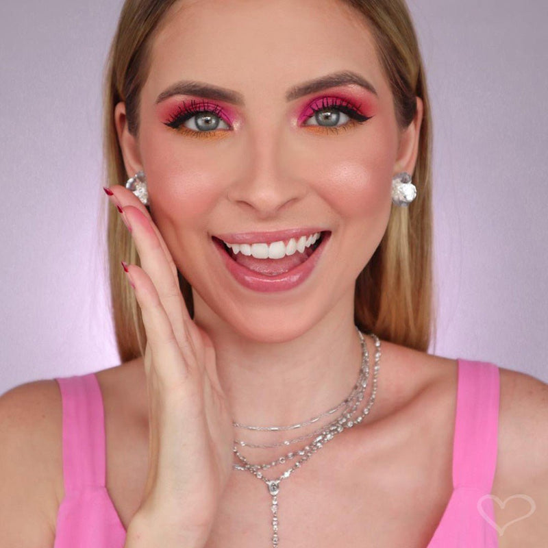 Colar Terço Grace Zircônia Folheado em Ródio Branco - Piuka