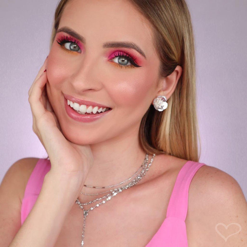 Colar Terço Grace Zircônia Folheado em Ródio Branco - Piuka