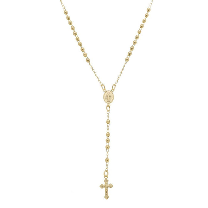 Colar Terço Nossa Senhora das Graças Folheado a Ouro 18k
