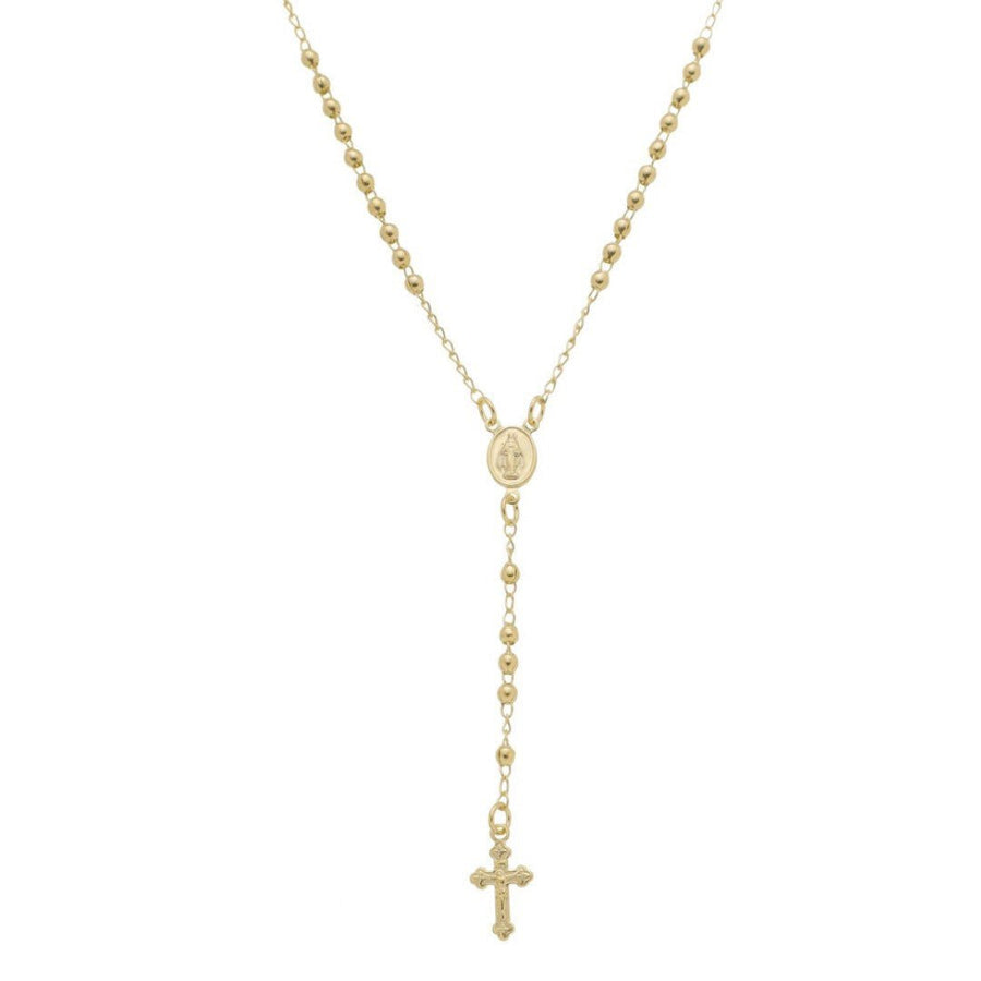 Colar Terço Nossa Senhora das Graças Folheado a Ouro 18k - Piuka