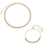 Conjunto Choker e Pulseira Riviera Taylor Zircônias Folheado a Ouro 18k - Piuka