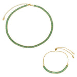 Conjunto Choker Riviera Taylor e Pulseira Riveira Zircônias Turmalina Folheado a Ouro 18k - Piuka