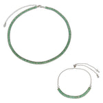 Conjunto Choker Riviera Taylor e Pulseira Riveira Zircônias Turmalina Folheado em Ródio Branco - Piuka