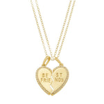 Conjunto Colar de Coração Best Friends Zircônias Folheado a Ouro 18k - Piuka
