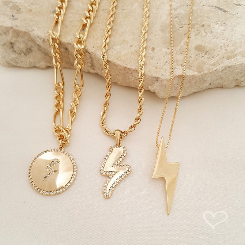 Conjunto Colar e Brinco Lp Raio Folheado a Ouro 18k - Piuka