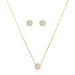 Conjunto Colar e Brinco Ponto de Luz Alice Zircônia Folheado a Ouro 18k - Piuka