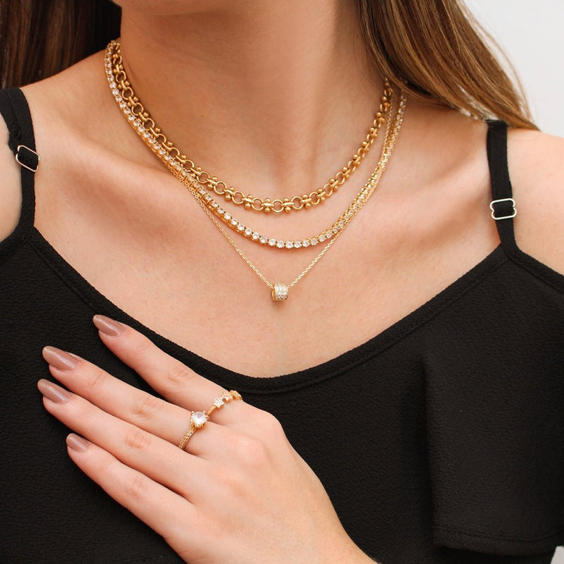 Corrente Lila para Pingentes Folheada a Ouro 18k - Piuka
