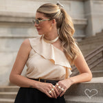 Gargantilha Agnes Metal Acetinado Folheada a Ouro 18k - Piuka