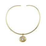 Gargantilha Ariane Pingente Oval Zircônia Folheada a Ouro 18k - Piuka