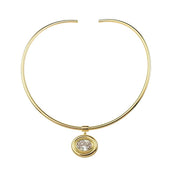 Gargantilha Ariane Pingente Oval Zircônia Folheada a Ouro 18k - Piuka