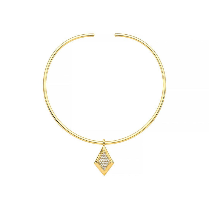 Gargantilha Serena Pingente Losango Folheada a Ouro 18k