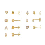 Kit 7 Brincos Semaninha Aninha Zircônias Folheado a Ouro 18k - Piuka