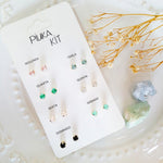 Kit 7 Brincos Semaninha Fafa Zircônias Coloridas Folheado a Ouro 18k - Piuka
