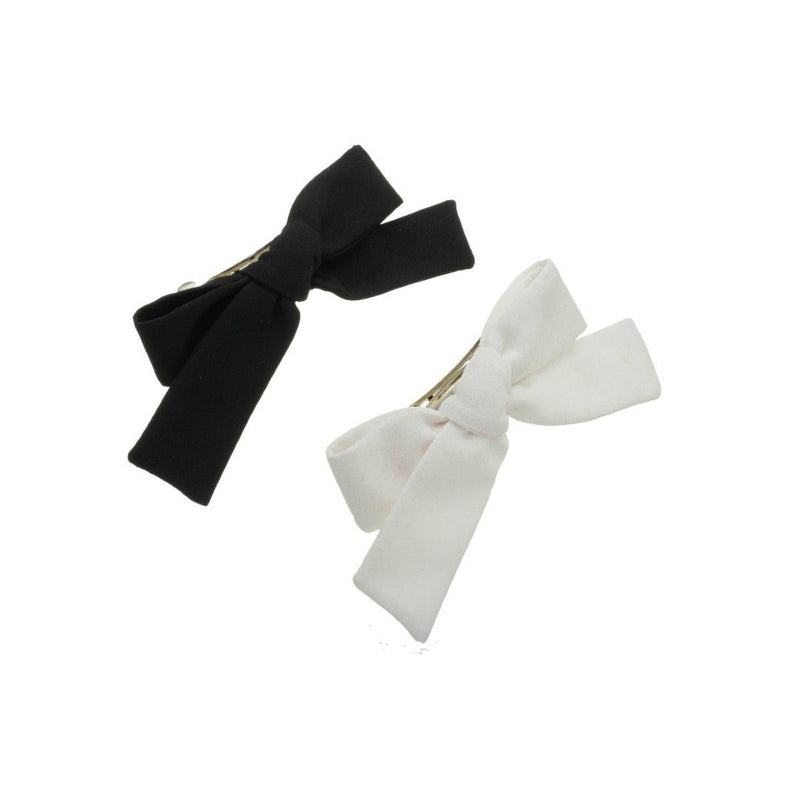 Kit de Laços de Cabelo Preto e Branco Crepe Piuka - Piuka