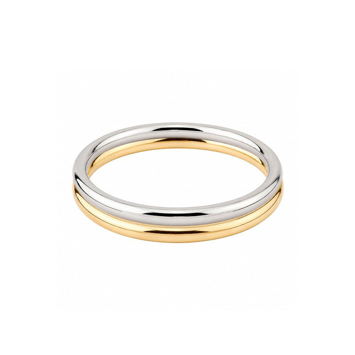 Kit Dois Braceletes Mel Folheado a Ouro 18k e Folheado em Ródio Branco