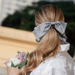 Laço de Cabelo Bia Crepe Acetinado Cinza - Piuka