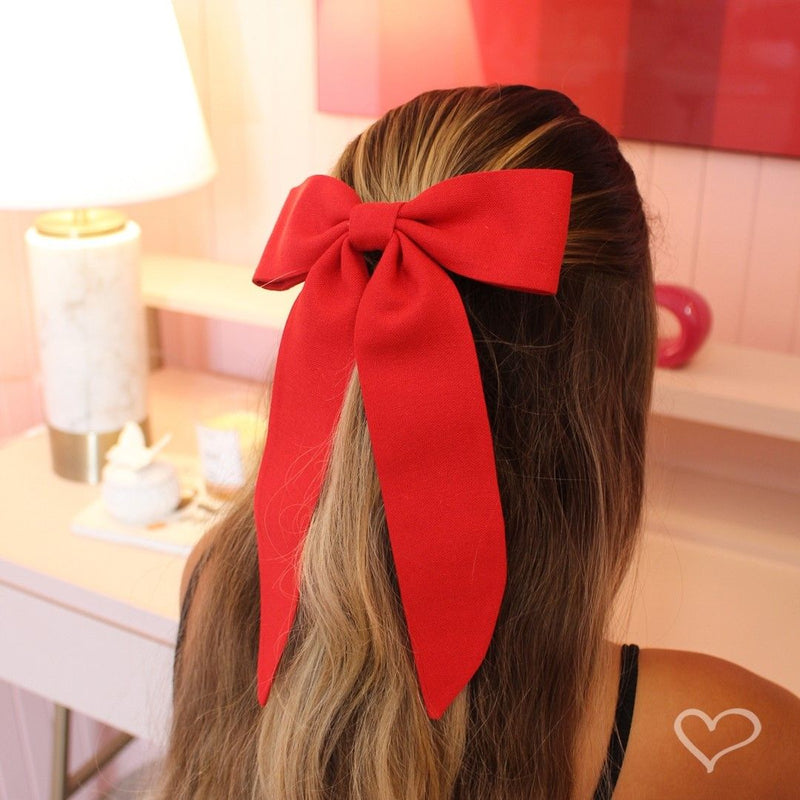 Laço de Cabelo Bia Crepe Vermelho - Piuka