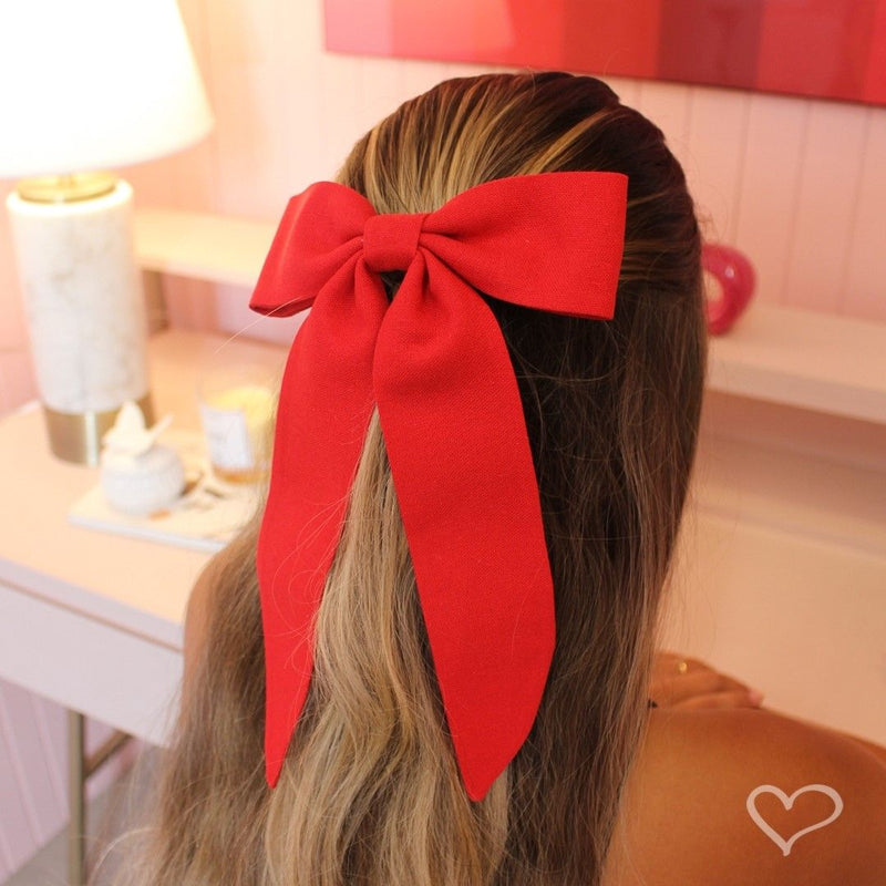Laço de Cabelo Bia Crepe Vermelho - Piuka