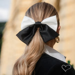 Laço de Cabelo Carol Crepe Acetinado Preto e Branco - Piuka