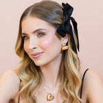 Laço de Cabelo Duplo Fernanda Crepe Preto - Piuka