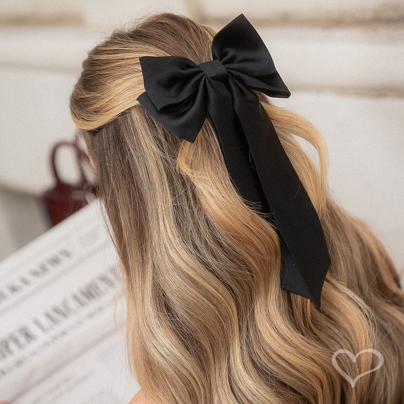 Laço de Cabelo Fabi Crepe Amanda Preto - Piuka