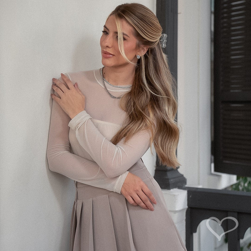 Laço de Cabelo Flávia Bordado Strass - Piuka