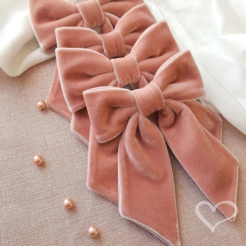 Laço de Cabelo Infantil Nat Veludo Alemão Rose Piuka - Piuka