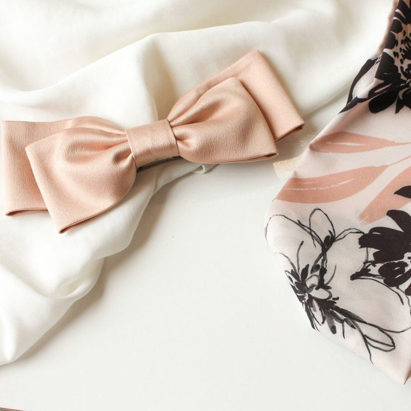 Laço de Cabelo Lais Crepe Acetinado Rose - Piuka