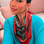 Lenço de Seda Charlotte Paisley Vermelho - Piuka