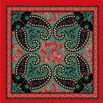 Lenço de Seda Charlotte Paisley Vermelho - Piuka