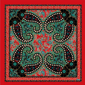 Lenço de Seda Charlotte Paisley Vermelho - Piuka