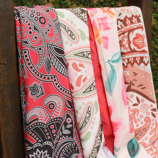 Lenço de Seda Maitê Étnica Pink - Piuka