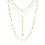 Mix 3 Colares Eclipse Lua e Estrelas Folheado a Ouro 18k Piuka - Piuka