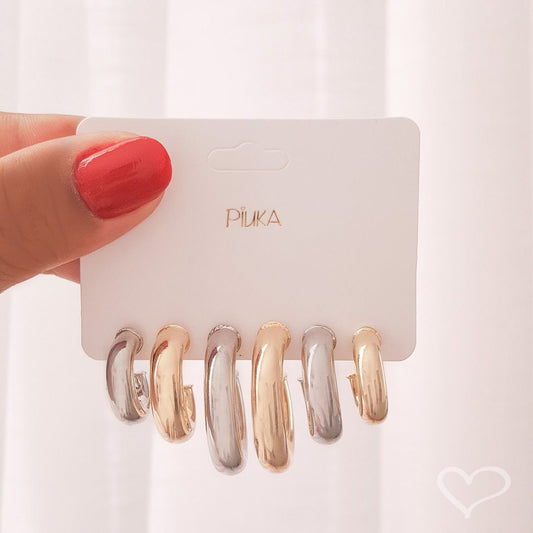 Mix De Cartelinha - Argolas Lele - Piuka