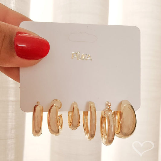 Mix De Cartelinha Argolas - Lisas - Piuka