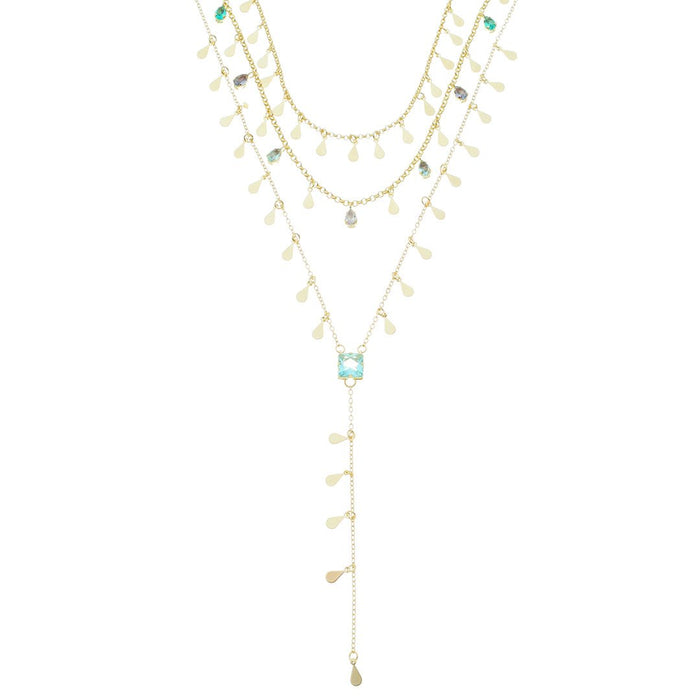 Mix de Colares Larissa Gotinhas Zircônia Acqua Folheado a Ouro 18k