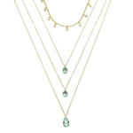Mix de Colares Olivia Zircônias Acqua Folheado a Ouro 18k - Piuka