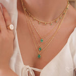 Mix de Colares Olivia Zircônias Turmalina Folheado a Ouro 18k - Piuka
