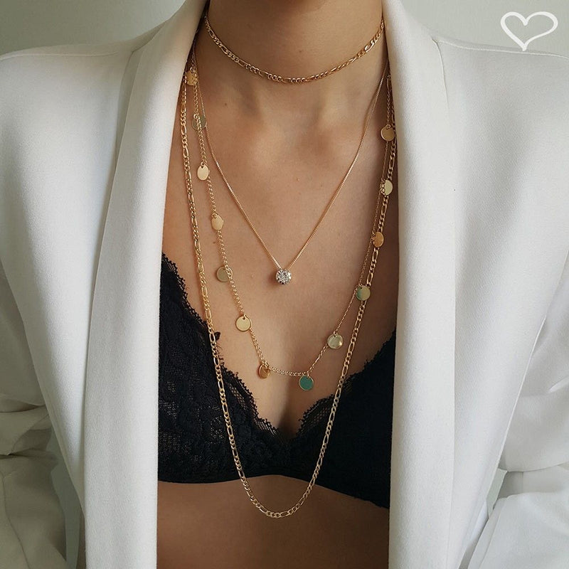 Mix de Colares Thassia Folheado a Ouro 18k - Piuka