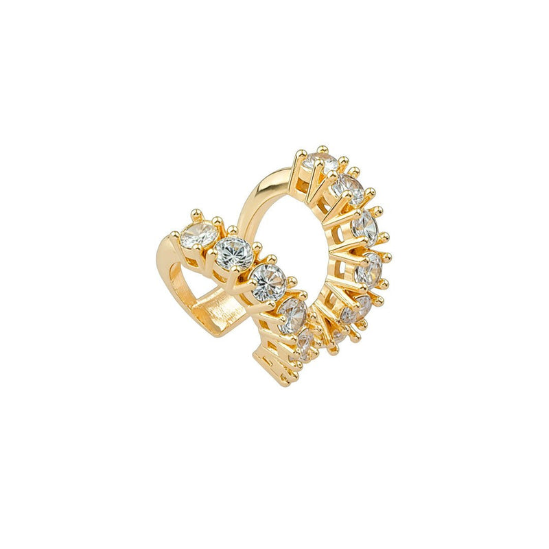 Piercing de Encaixe Duplo Duda Zircônias Folheado a Ouro 18k - Piuka