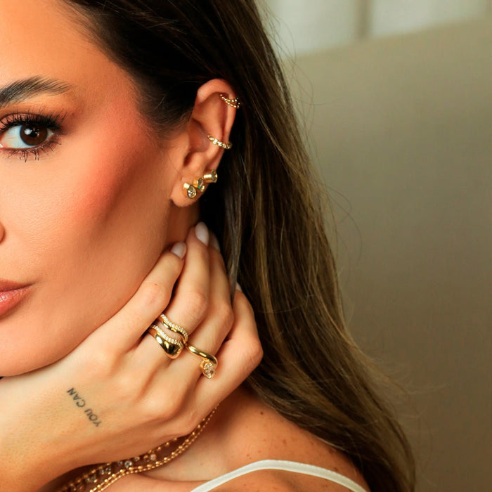 Piercing de Encaixe Maia Zircônia Folheado a Ouro 18k