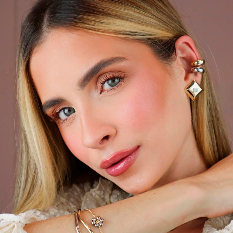Piercing de Encaixe Nina Zircônia Folheado em Ródio Branco - Piuka