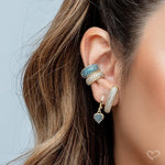 Piercing de Encaixe Piuka Tainá 5 Fileiras Zircônias Safira Folheado a Ouro 18k - Piuka