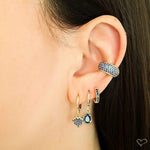 Piercing de Encaixe Piuka Tainá 5 Fileiras Zircônias Safira Folheado a Ouro 18k - Piuka