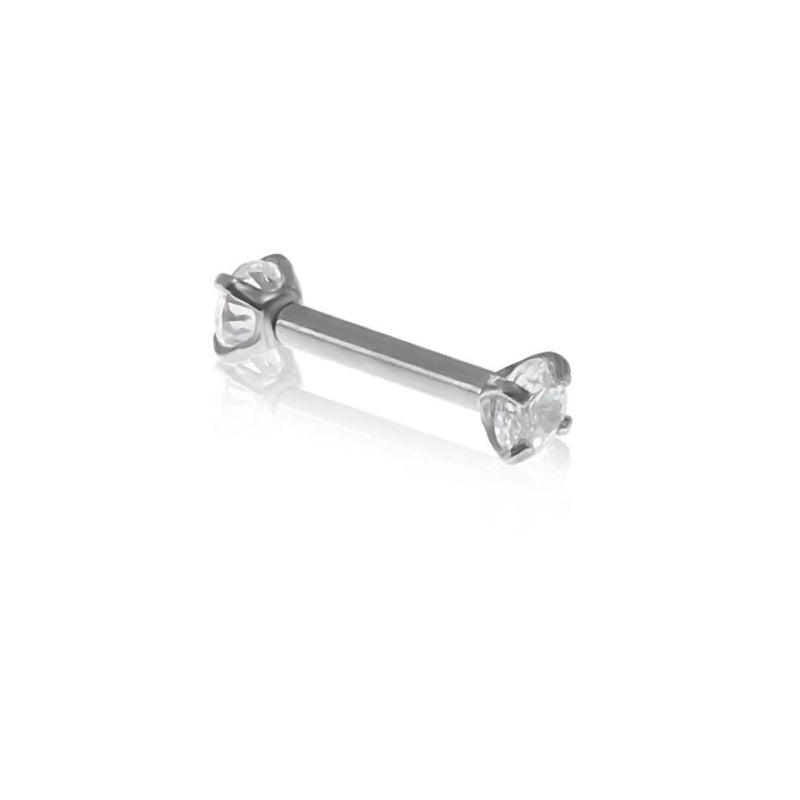 Piercing de Furo 2 Pontos de Luz Zircônia Prata Piuka - Piuka