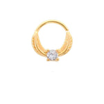 Piercing de Furo Argola Torção 8mm Allana Zircônia Dourado Piuka - Piuka