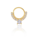 Piercing de Furo Argola Torção 8mm Bianca Zircônias Dourado Piuka - Piuka